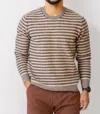 Rails Carrick Sweater In Navy Oat Stripe In Multi