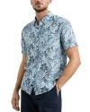 Rails Carson Botanical Print Short Sleeve Linen Blend Button-up Shirt In Jungle Garden Reflection