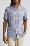 RAILS CARSON FLORAL PRINT SHORT SLEEVE LINEN BLEND BUTTON-UP SHIRT