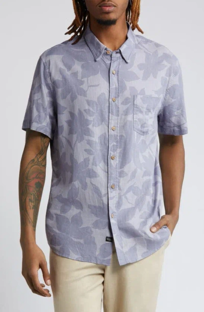 Rails Carson Floral Print Short Sleeve Linen Blend Button-up Shirt In Multi