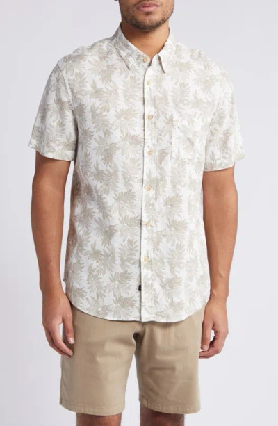 Rails Carson Leaf Print Short Sleeve Linen Blend Button-up Shirt In Dotted Fronds Seneca
