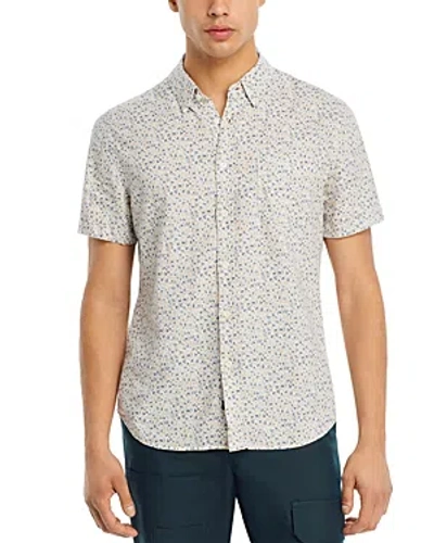 Rails Carson Abstract Print Short Sleeve Linen Blend Button-up Shirt In Spring Blossom Parchment