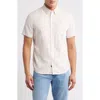 Rails Carson Short Sleeve Stretch Linen Blend Button-up Shirt In Neutral