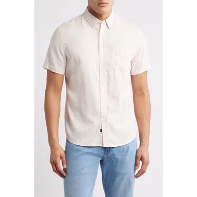 Rails Carson Short Sleeve Stretch Linen Blend Button-up Shirt In Neutral