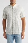 Rails Carson Short Sleeve Stretch Linen Blend Button-up Shirt In White