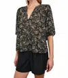 Rails Cassat Deep V-neckline Blouse In Cassia In Animal Print
