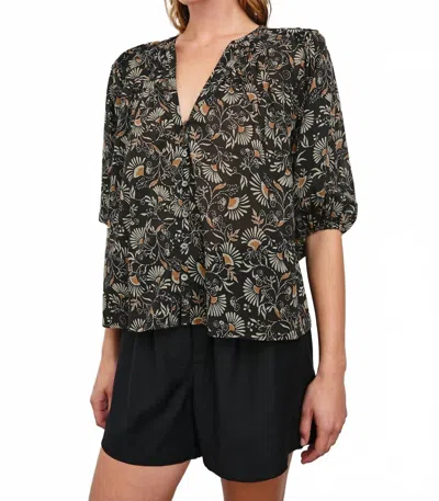 Rails Cassat Deep V-neckline Blouse In Cassia In Animal Print