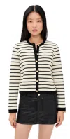 Rails Catania Cardigan Ivory Black Stripe In Multi