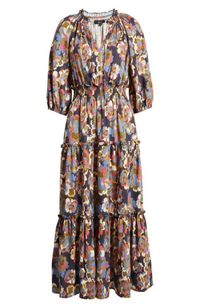 Rails Caterine Tiered Alpaca Blend Maxi Dress In Navy Wildflower
