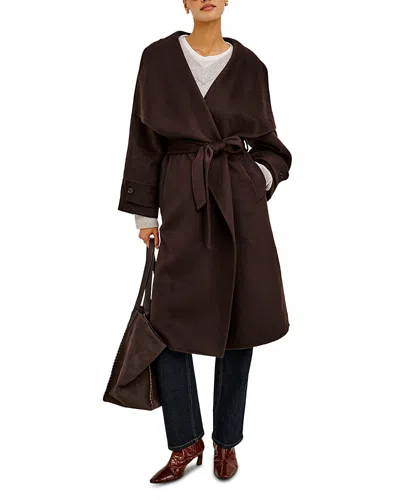 Rails Womens Celeste Waterfall Wool-blend Coat Chocolate In Brown