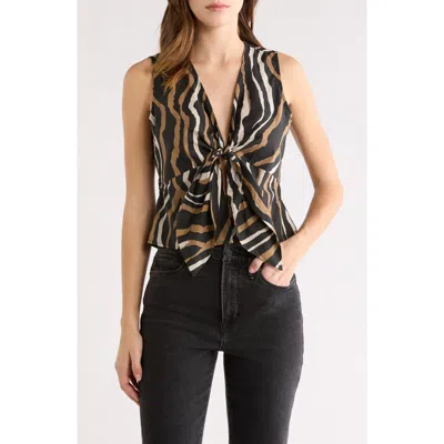 Rails Chala Stripe Sleeveless Cotton Top In Brown