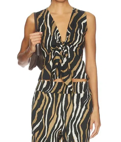 Rails Chala Stripe Sleeveless Cotton Top In Brown
