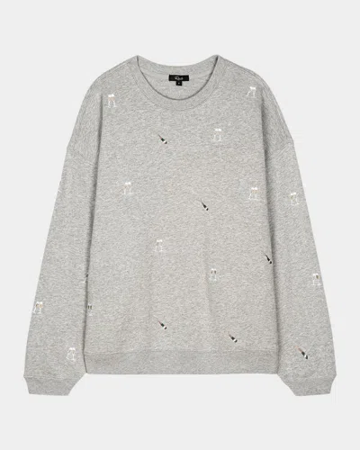 Rails Champagne Embroidered Varsity Sweatshirt In Champagne Embroidery