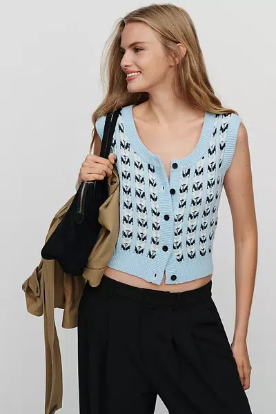 Rails Chance Cotton Blend Sweater Vest In Animal Print