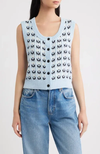 Rails Chance Fair Isle Sleeveless Cardigan In Blue