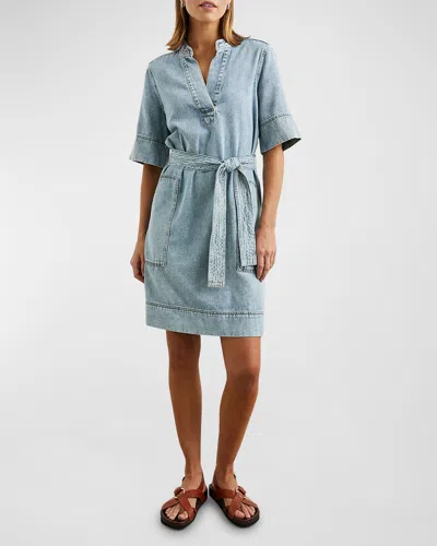 Rails Chancey Faded Denim Mini Dress In Faded Indigo