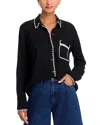 Rails Charli Embroidered Edge Button-up Shirt In Black