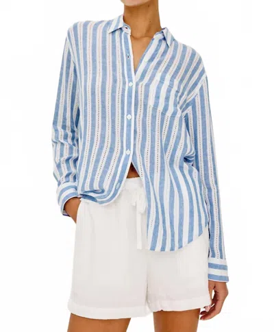 Rails Charli Button Down Shirt In Atlantis Stripe In Blue