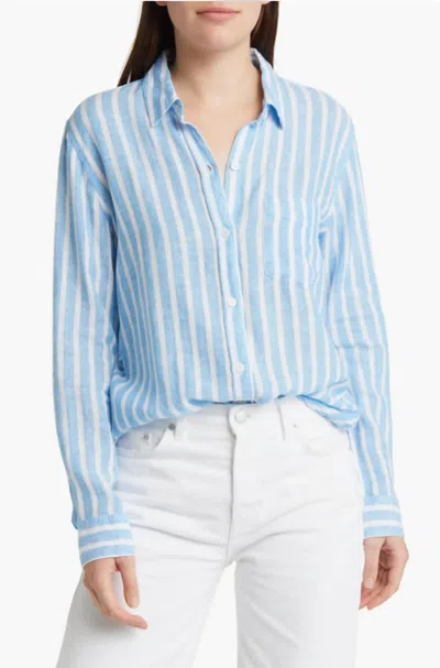 RAILS CHARLI BUTTON DOWN SHIRT IN LAKE STRIPE