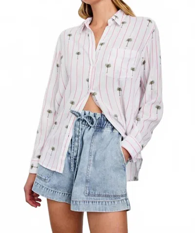 Rails Charli Button Down Striped Shirt In Pink Palm Stripe