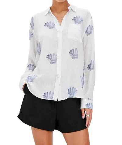 Rails Charli Button Up Shirt In Blue Seashells In White