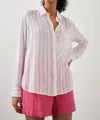 Rails Wren Striped Button Front Blouse In Pink