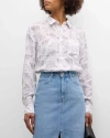 Rails Charli Jungle Cats Print Linen Blend Button-up Shirt In Ivory Jungle Cats