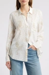 Rails Charli Leopard Print Linen Blend Button-up Shirt In Cheetah Spots