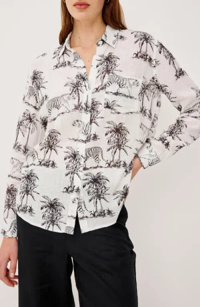 Rails Charli Linen Blend Button-up Shirt In White