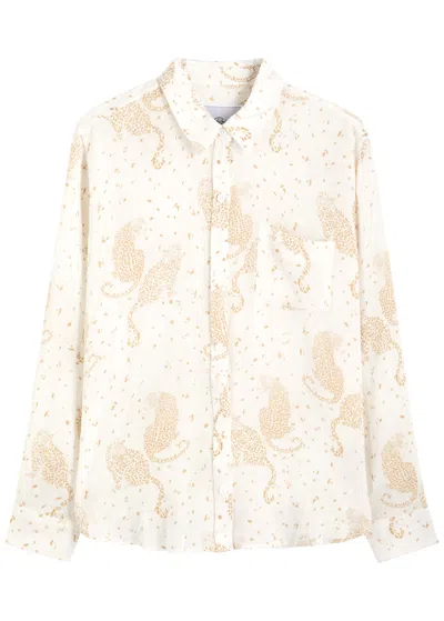 Rails Charli Printed Linen-blend Shirt In White