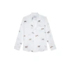 Rails Charli Cheetah Print Linen Blend Button-up Shirt In White