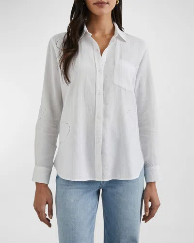 Rails Charli Seashell Cutout Button-front Shirt In White
