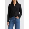 Rails Charli Shadow Stripe Cotton Button-up Shirt In Black Shadow Stripe