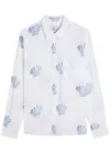 Rails Charli Shell-print Linen-blend Shirt In White