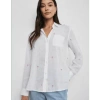 Rails Charli Palm Tree Embroidered Linen Blend Button-up Shirt