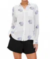 Rails Charli Seashell Print Linen Blend Button-up Shirt In White
