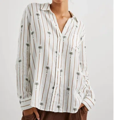 Rails Charli Shirt In Stripe Palms In Gray