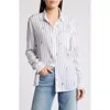 Rails Charli Stripe Linen Blend Button-up Shirt In Navy Striped Tigers
