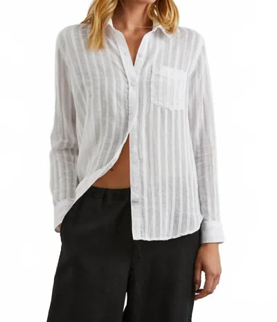 RAILS CHARLIE BUTTON-DOWN SHIRT IN WHITE SHADOW STRIPE