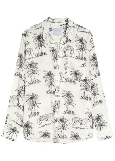 Rails Charlie Printed Linen-blend Shirt In White