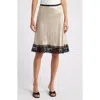 Rails Cherry Lace Trim Satin Slip Skirt In Champagne