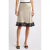 Rails Cherry Lace Trim Satin Slip Skirt In Champagne