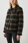 Rails Cheyenne Plaid Brushed Wool Blend Coat In Black