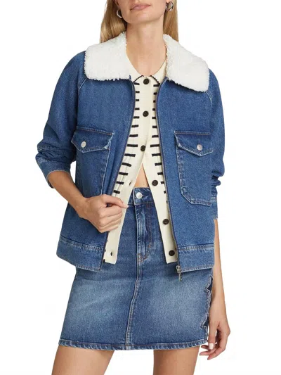 Rails Cheyenne Jean Jacket In Indigo Sherpa In Blue