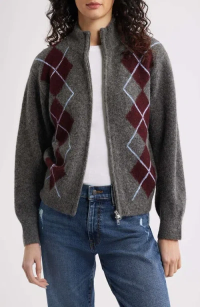 Rails Chloe Argyle Zip Cardigan In Multi