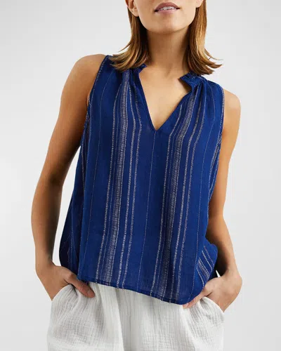 Rails Christy Stripe Sleeveless Linen Blend Top In Noja Stripe