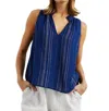 Rails Christy Stripe Sleeveless Linen Blend Top In Multi