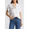 Rails Cito Cheetah Print Short Sleeve Linen Blend Button-up Shirt