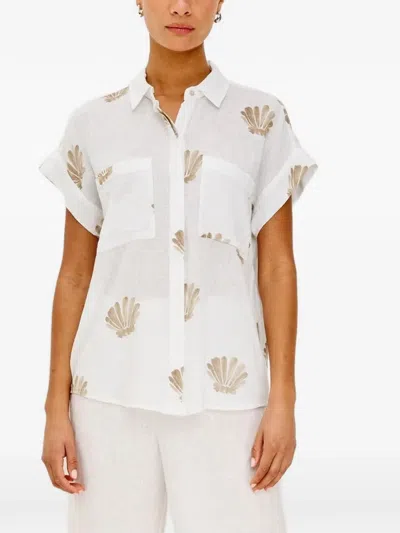 Rails Cito Shell-print Pocket Shirt In White