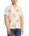 Rails Clairo Quilt Squares Short Sleeve Shirt In Cream Quilt Squares